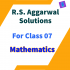 Mathematics Solutions – R.S. Aggarwal Publishers for class 6